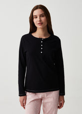Ovs Pyjama Top With Granddad Neckline.